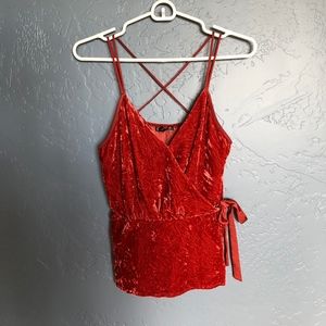 Orange Velvet Tank Top